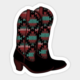 Southwestern Style Cowboy Boots Sticker